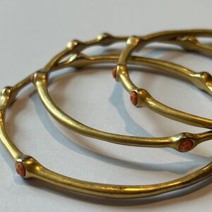 Gold and Orange Bangle Set